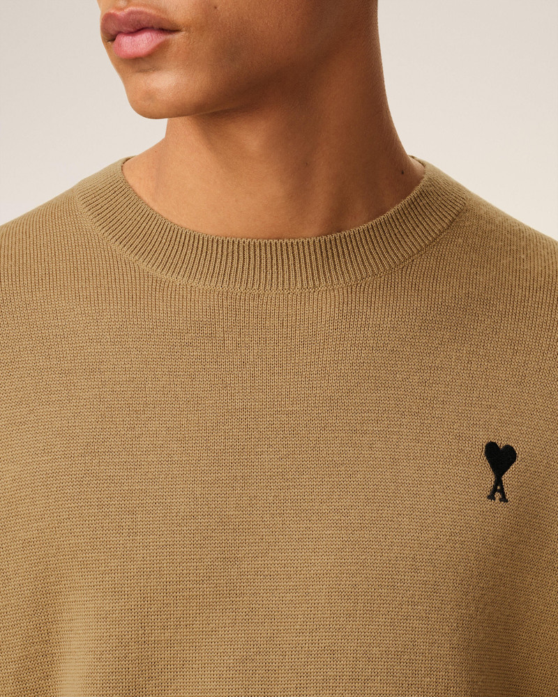 BROWN WOOL AMI DE COEUR CREWNECK SWEATER 4