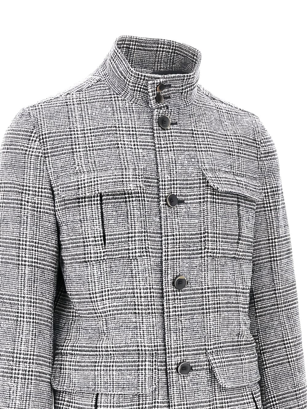 checked single breasted coat - 2