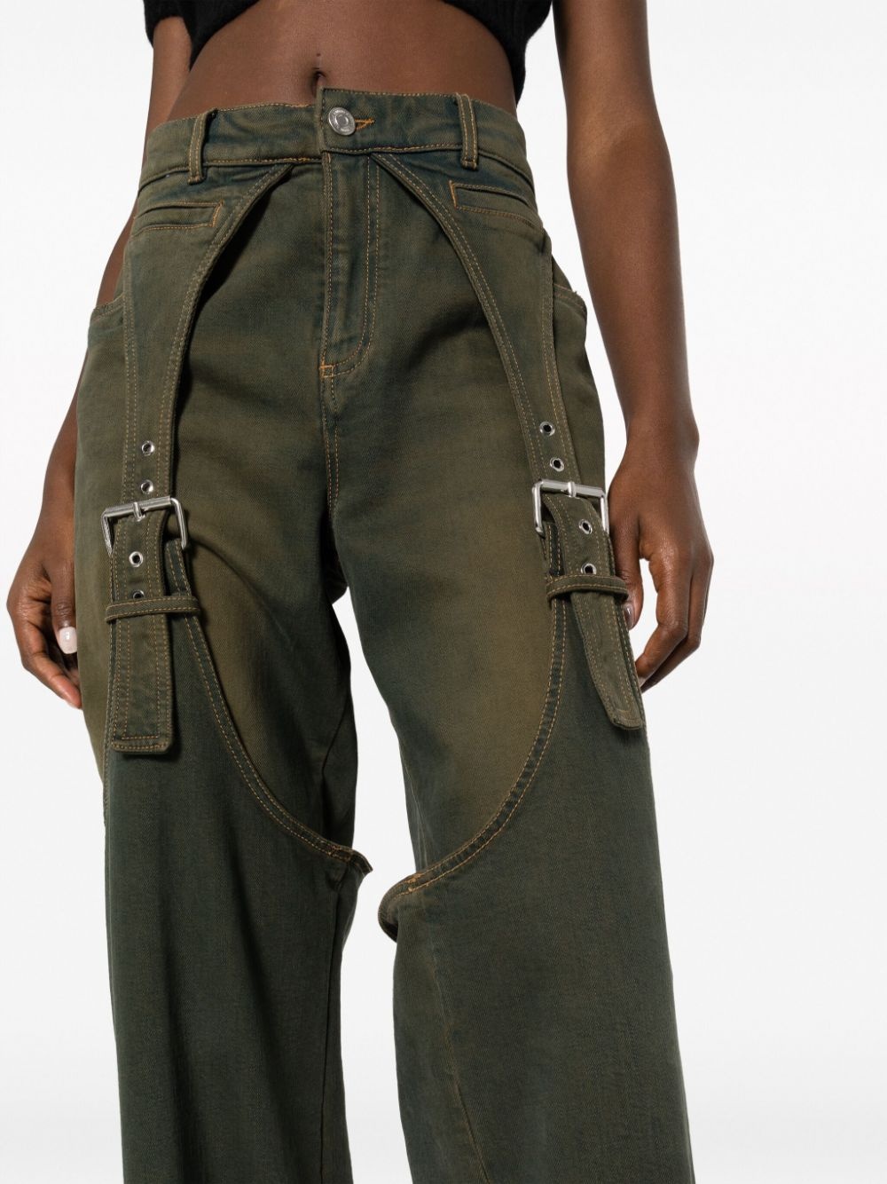 buckle-detail straight-leg jeans - 5