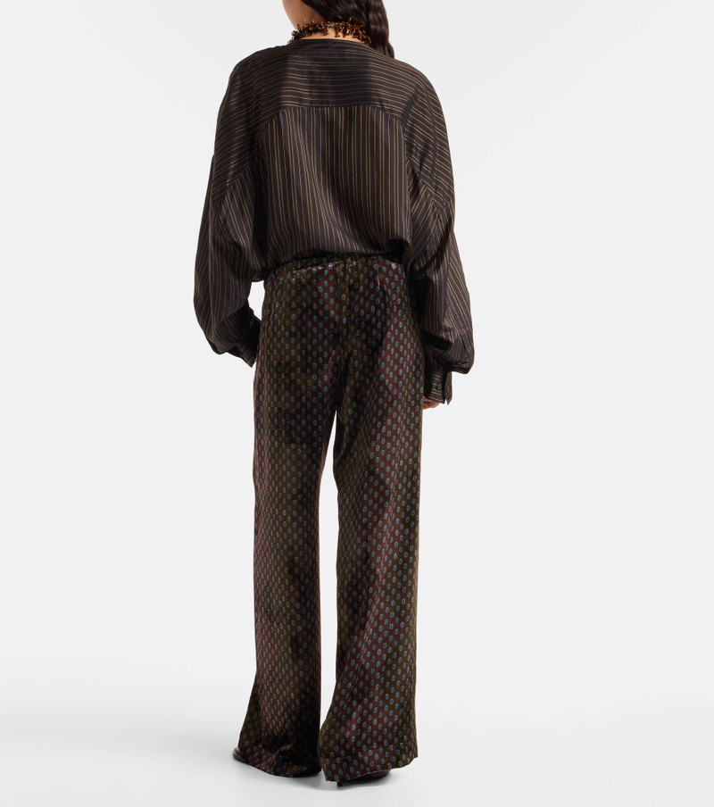Printed wide-leg satin pants 3