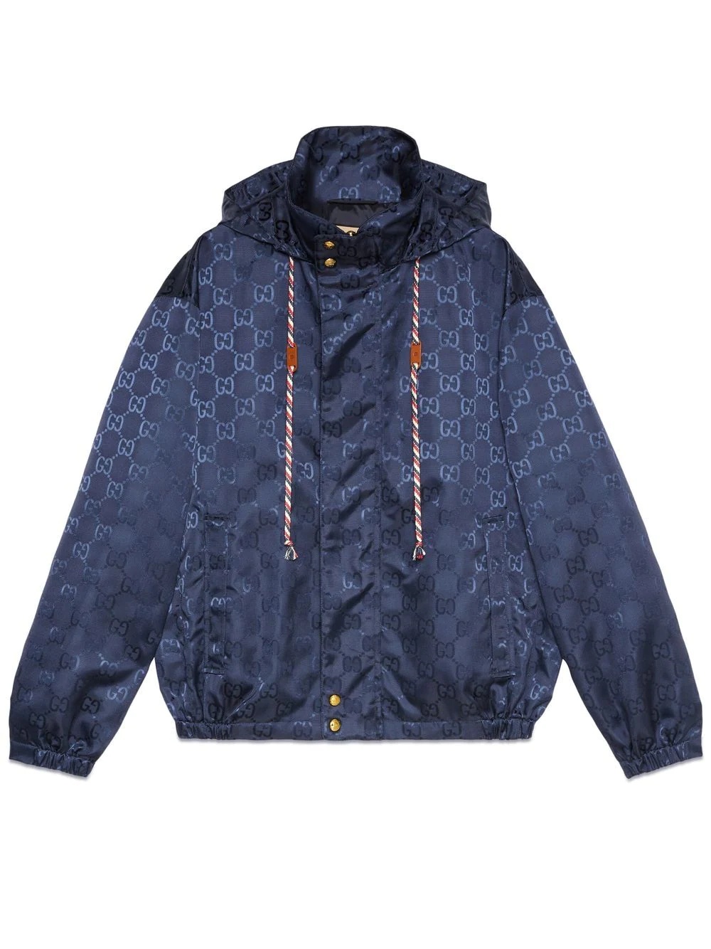 monogram jacquard hooded jacket - 1