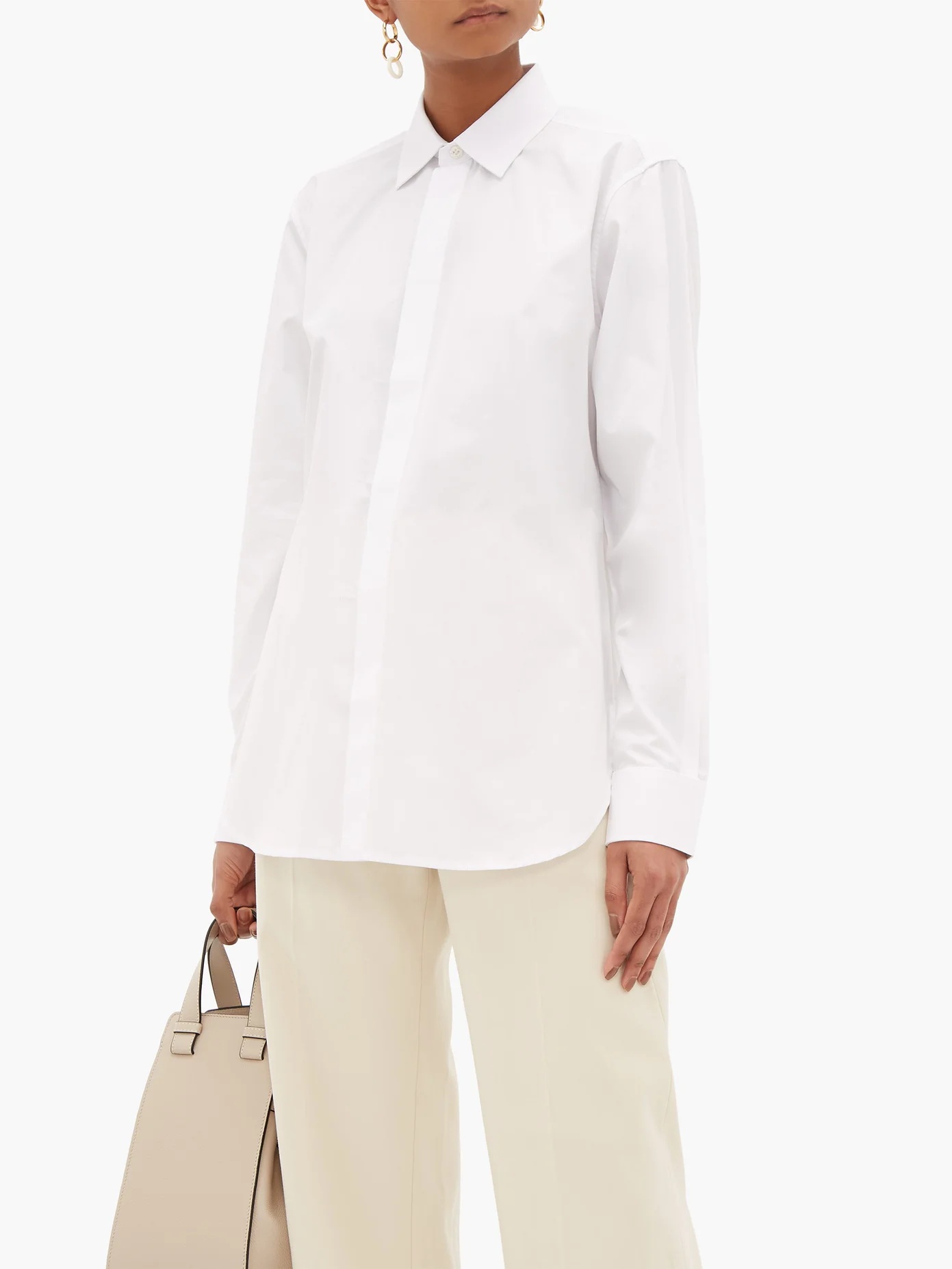 Oversized cotton-poplin shirt - 6