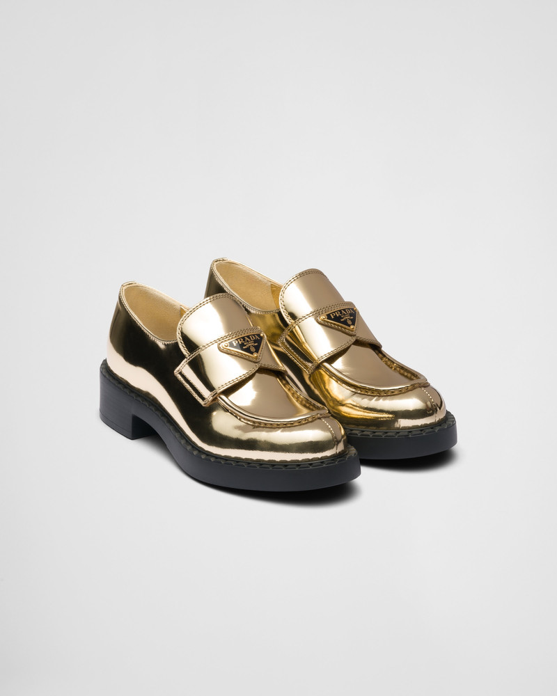 Metallic leather loafers 1