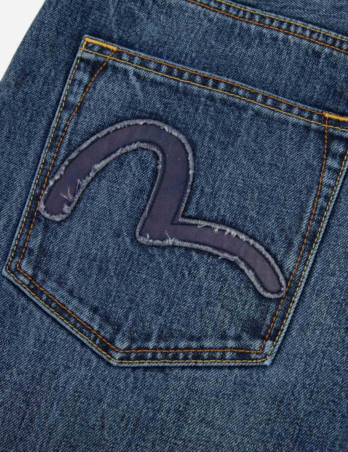Seagull Appliqué Embroidery Baggy Fit Patchwork Jeans - 10