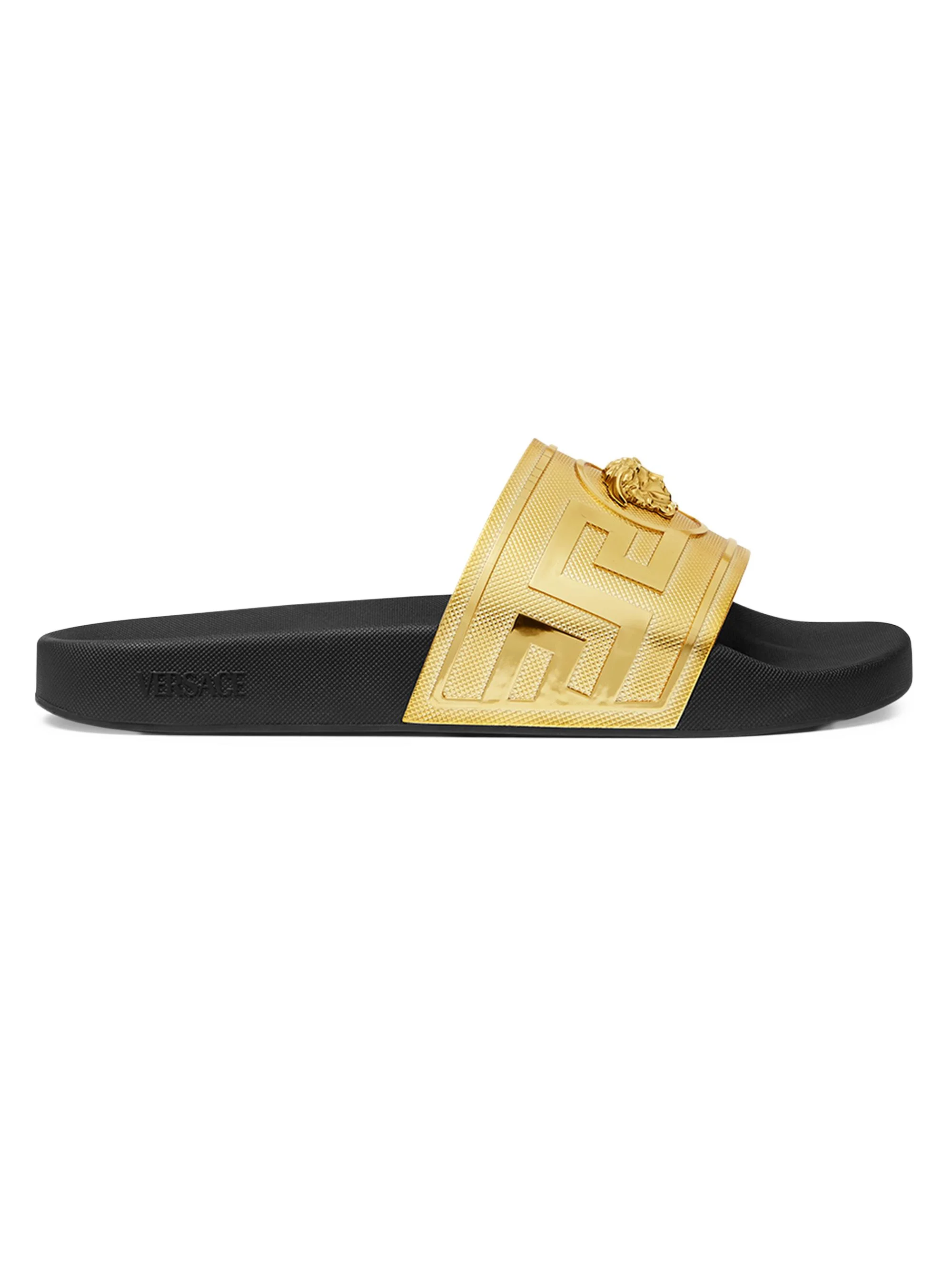 Men's Medusa Rubber Slides - Gold Black - 1