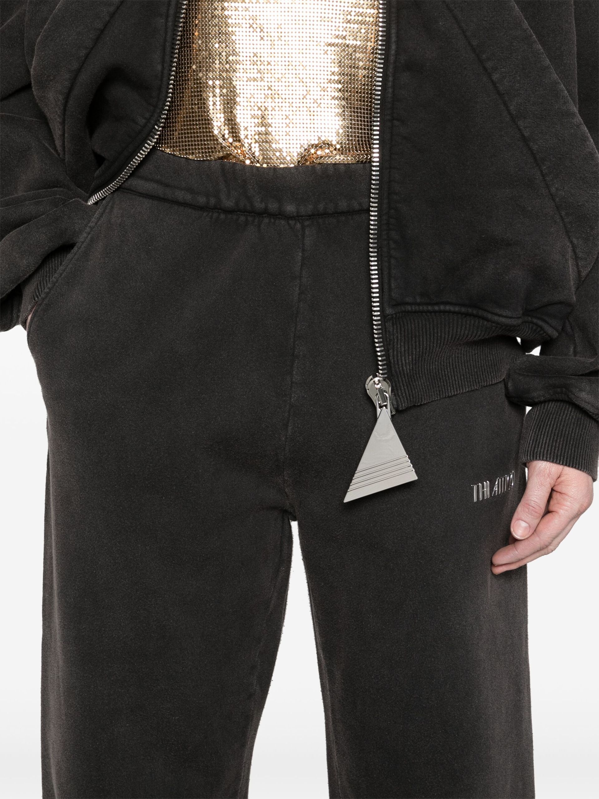 Black Penny Cotton Track Pants - 5