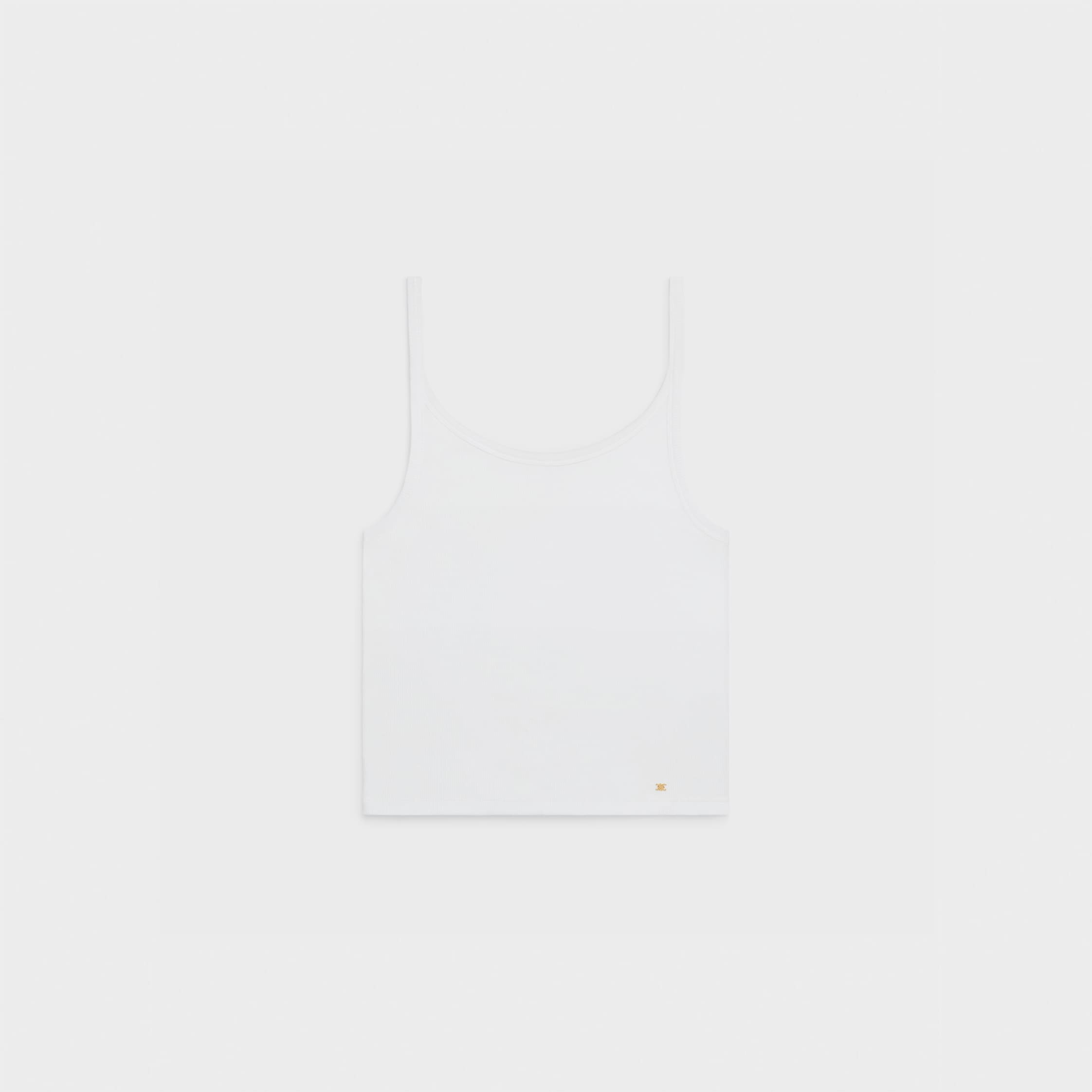 TRIOMPHE VEST TOP IN RIBBED COTTON - 1