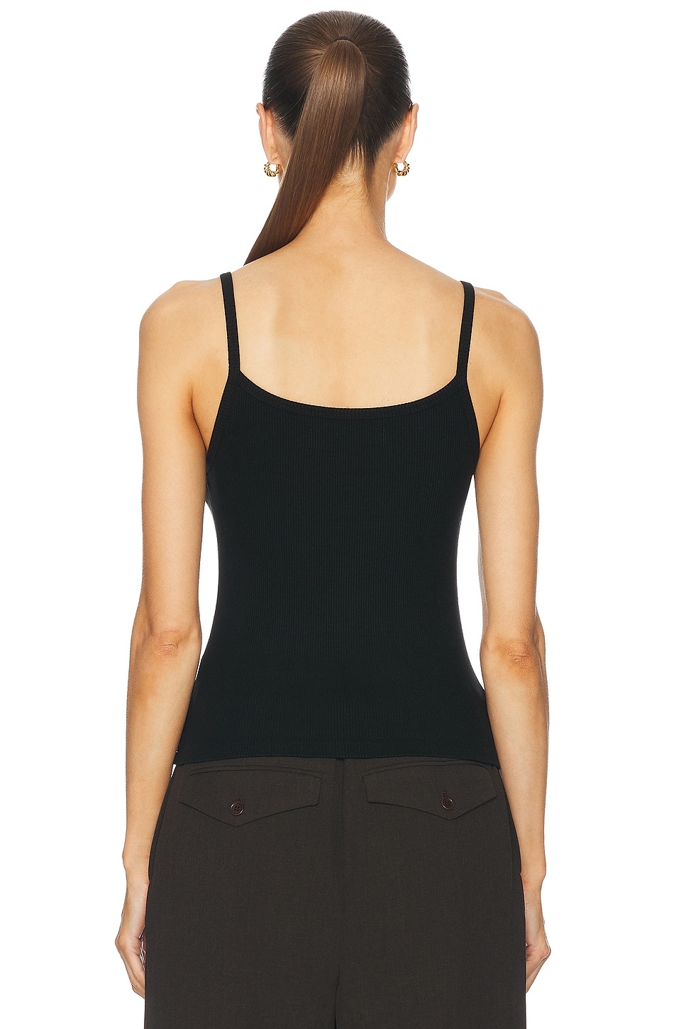 Rib V Neck Tank Top - 3