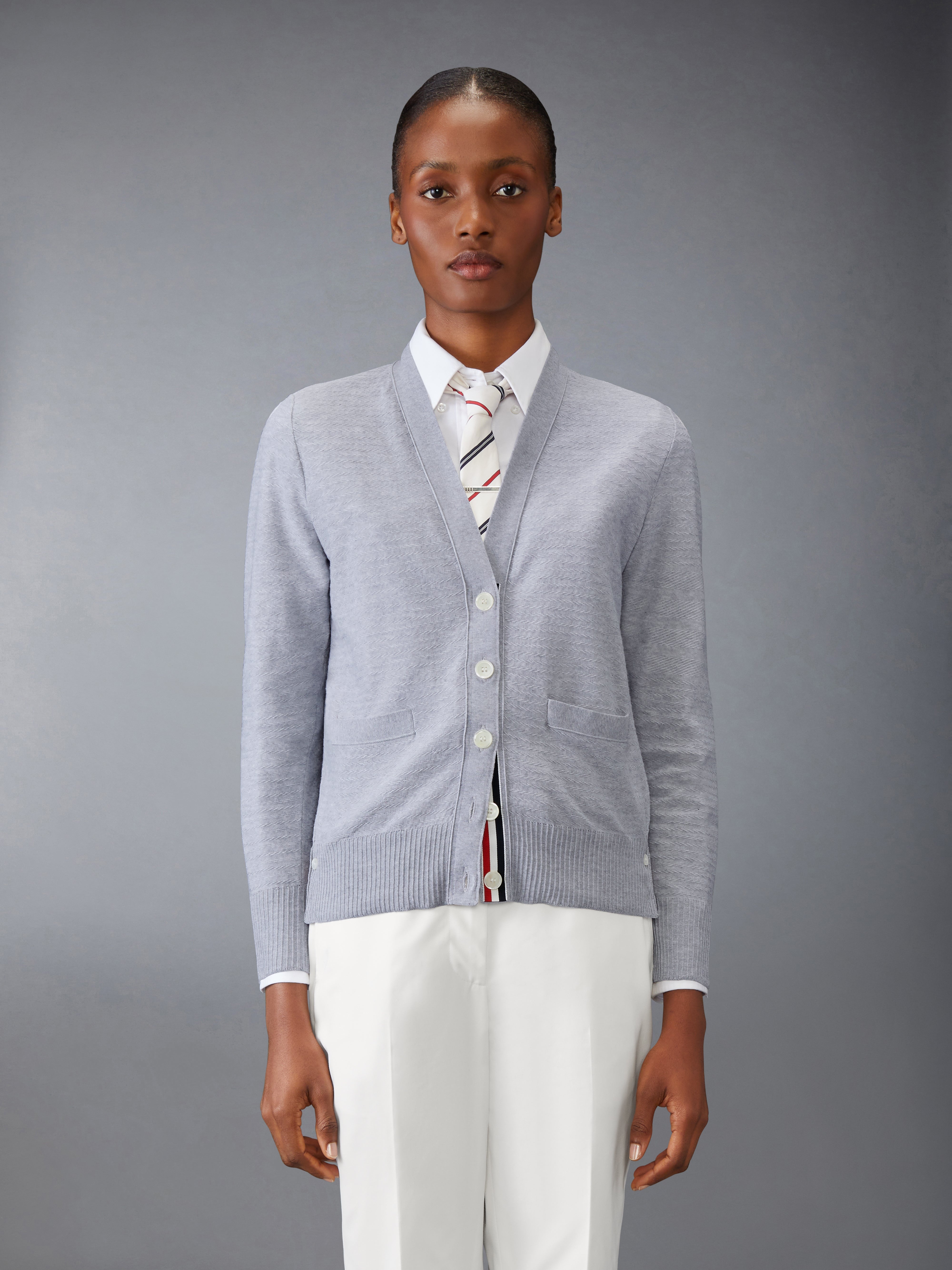 COTTON V NECK CARDIGAN - 2