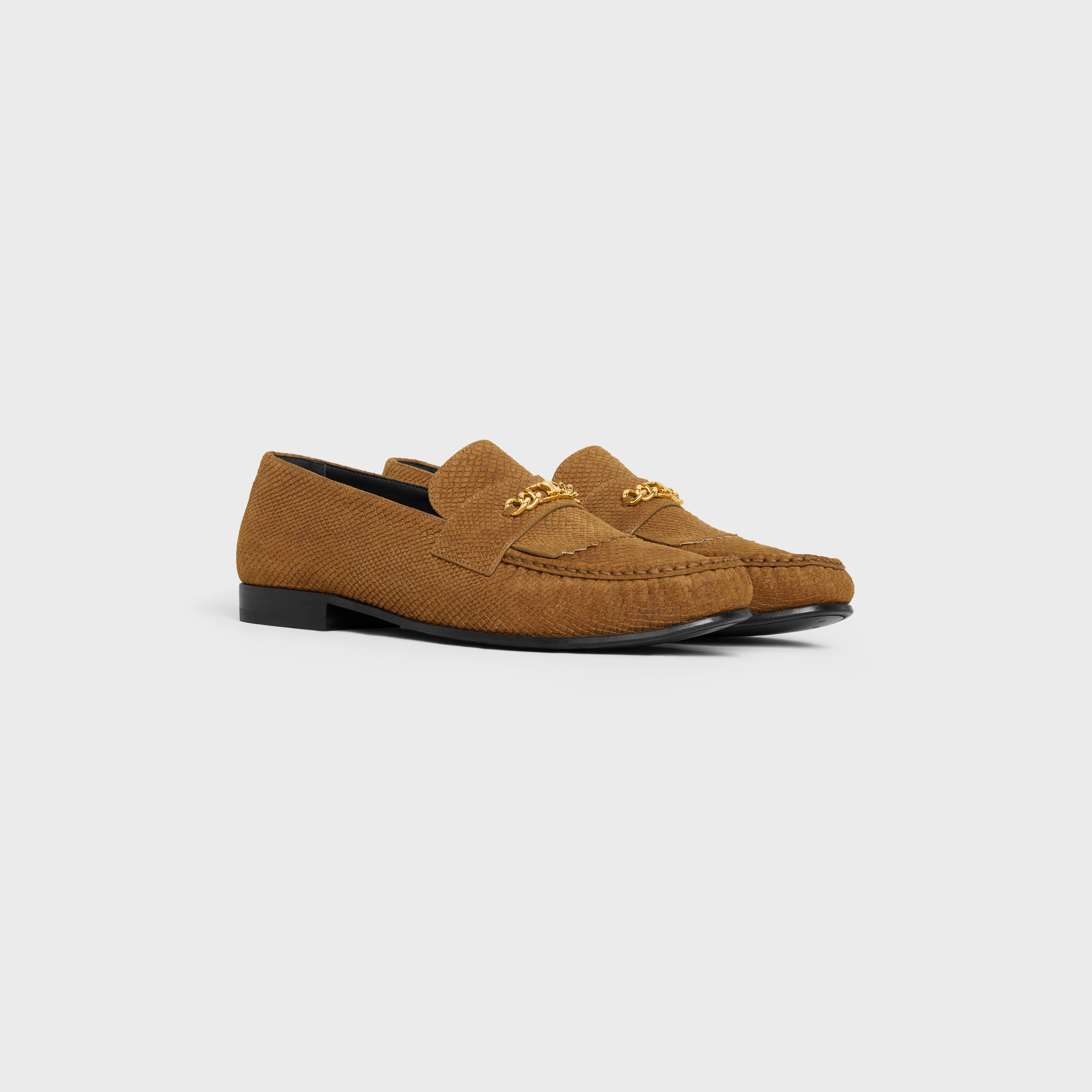 ローファー・オックスフォード CELINE LUCO TRIOMPHE CHAIN LOAFER IN CALFSKIN CELINE LUCO TRIOMPHE LOAFER IN POLISHED BULL - BLACK | CELINE