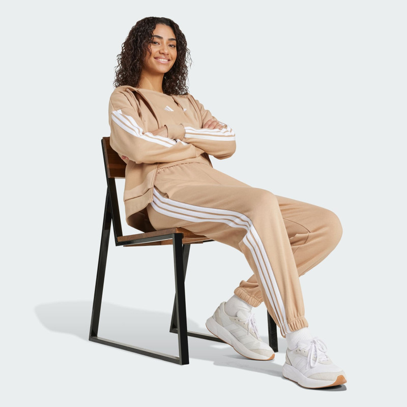 Essentials 3-Stripes Fleece Loose-Fit Pants 4