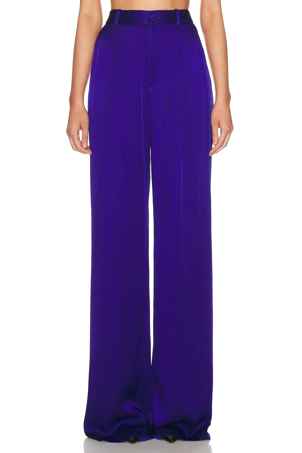 Satin Relaxed Pleated Pant - 1