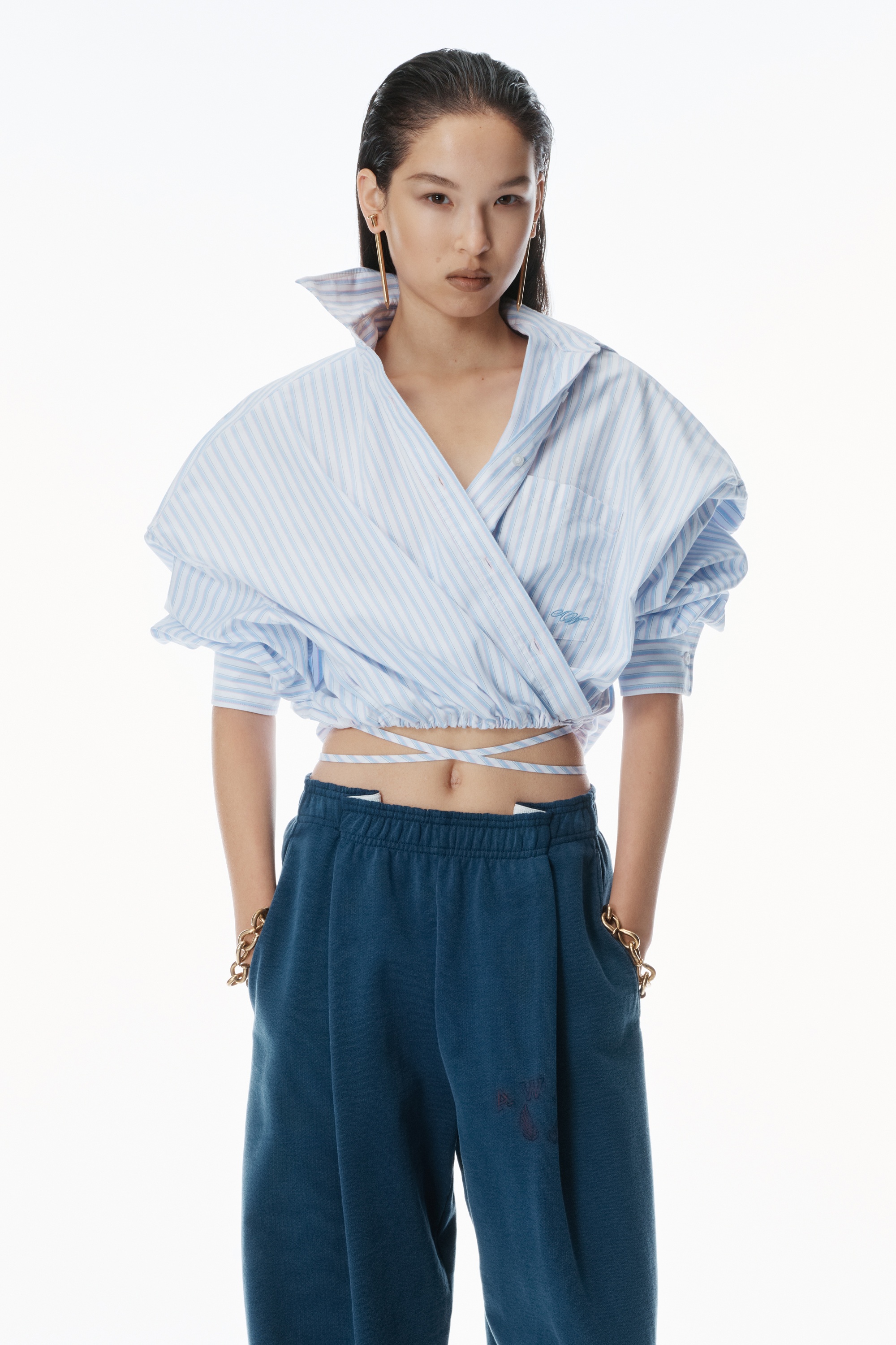 Logo Waistband Pleated Sweatpants - 6