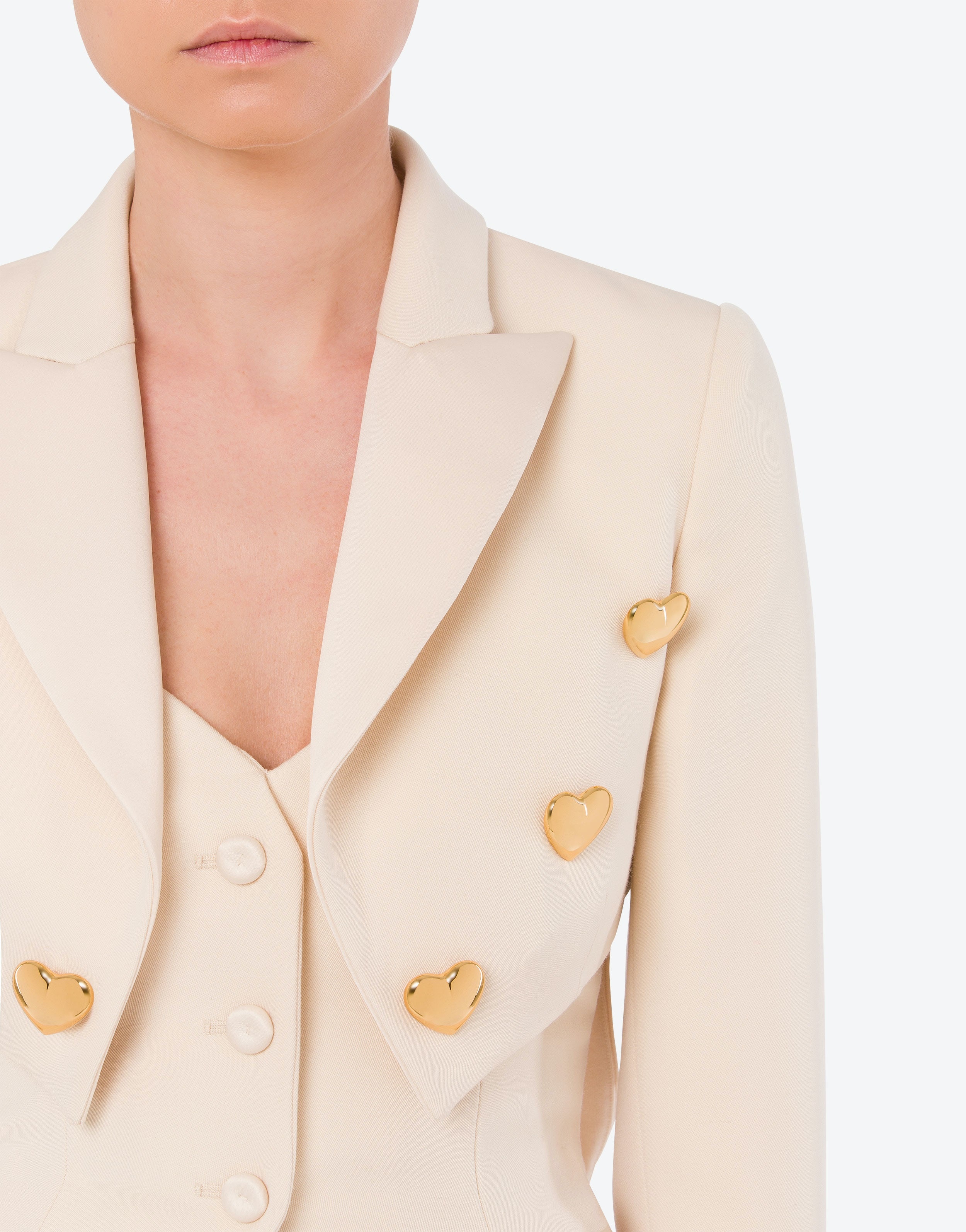 HEART BUTTONS WOOL BOLERO JACKET - 4