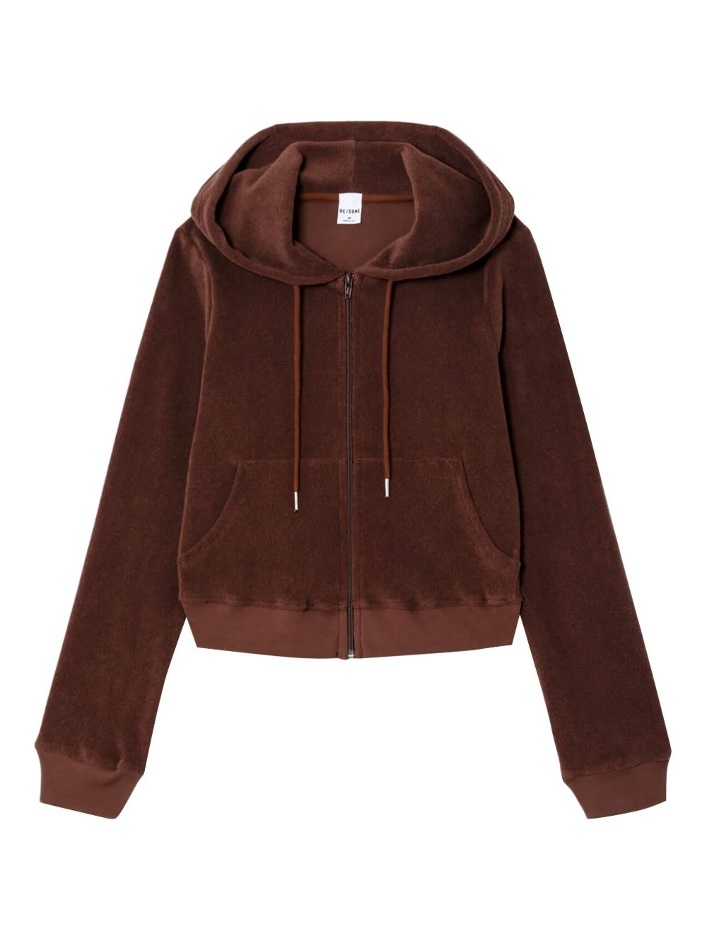Shrunken terry zip-up hoodie - 1