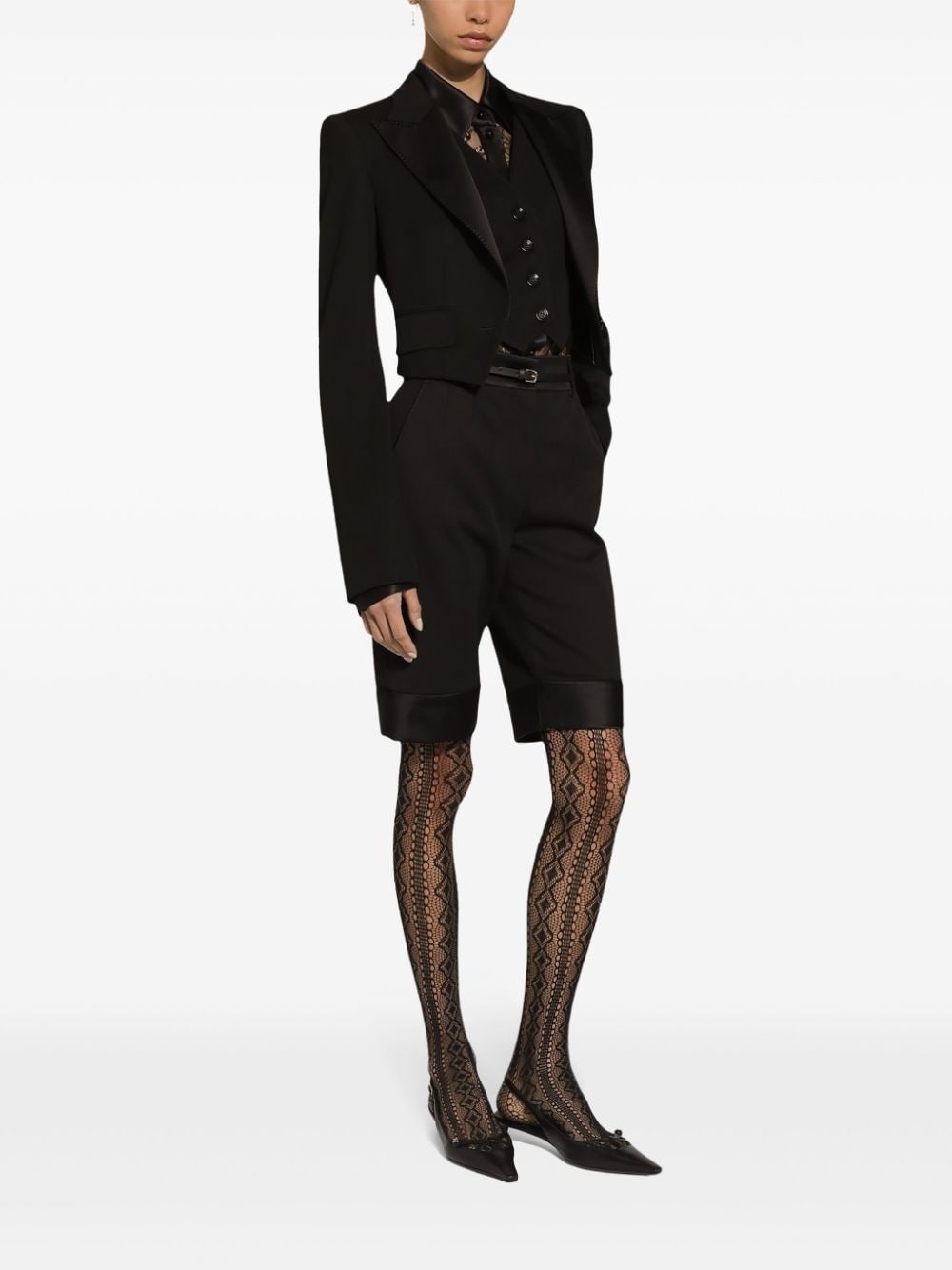 gabardine cropped jacket - 3