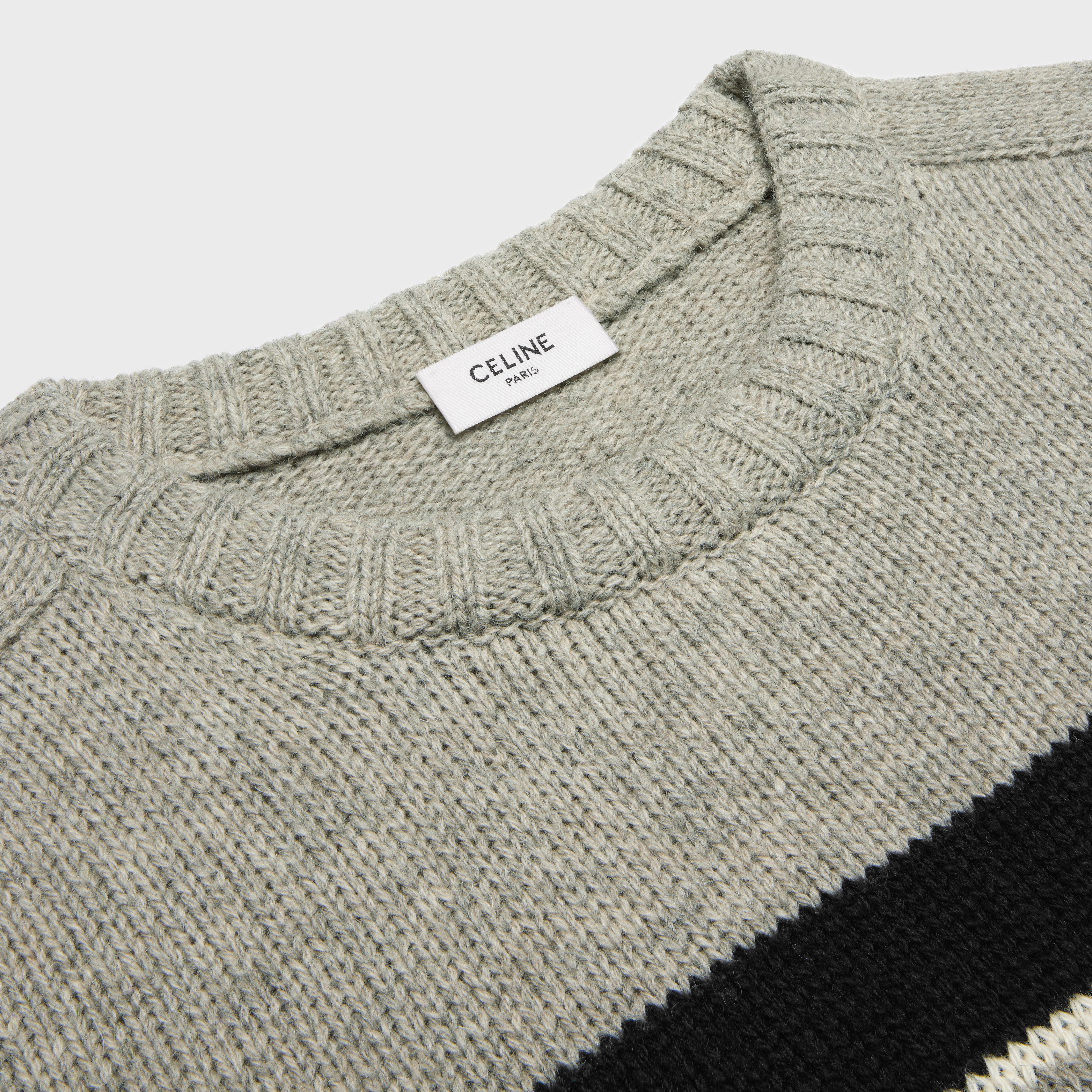 triomphe crew neck sweater in striped wool - 3