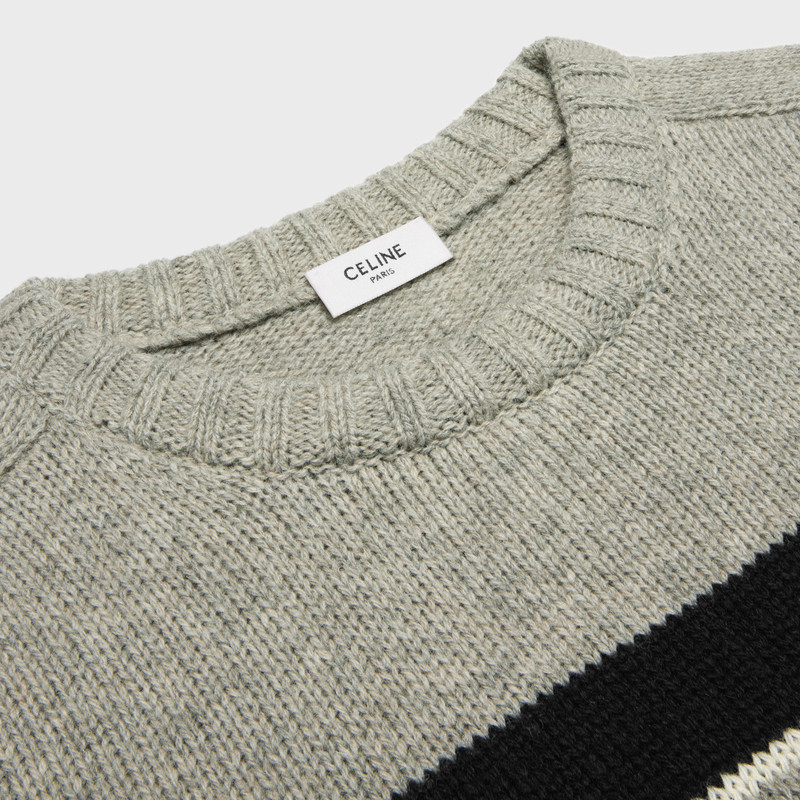 CELINE triomphe crew neck sweater in striped wool outlook