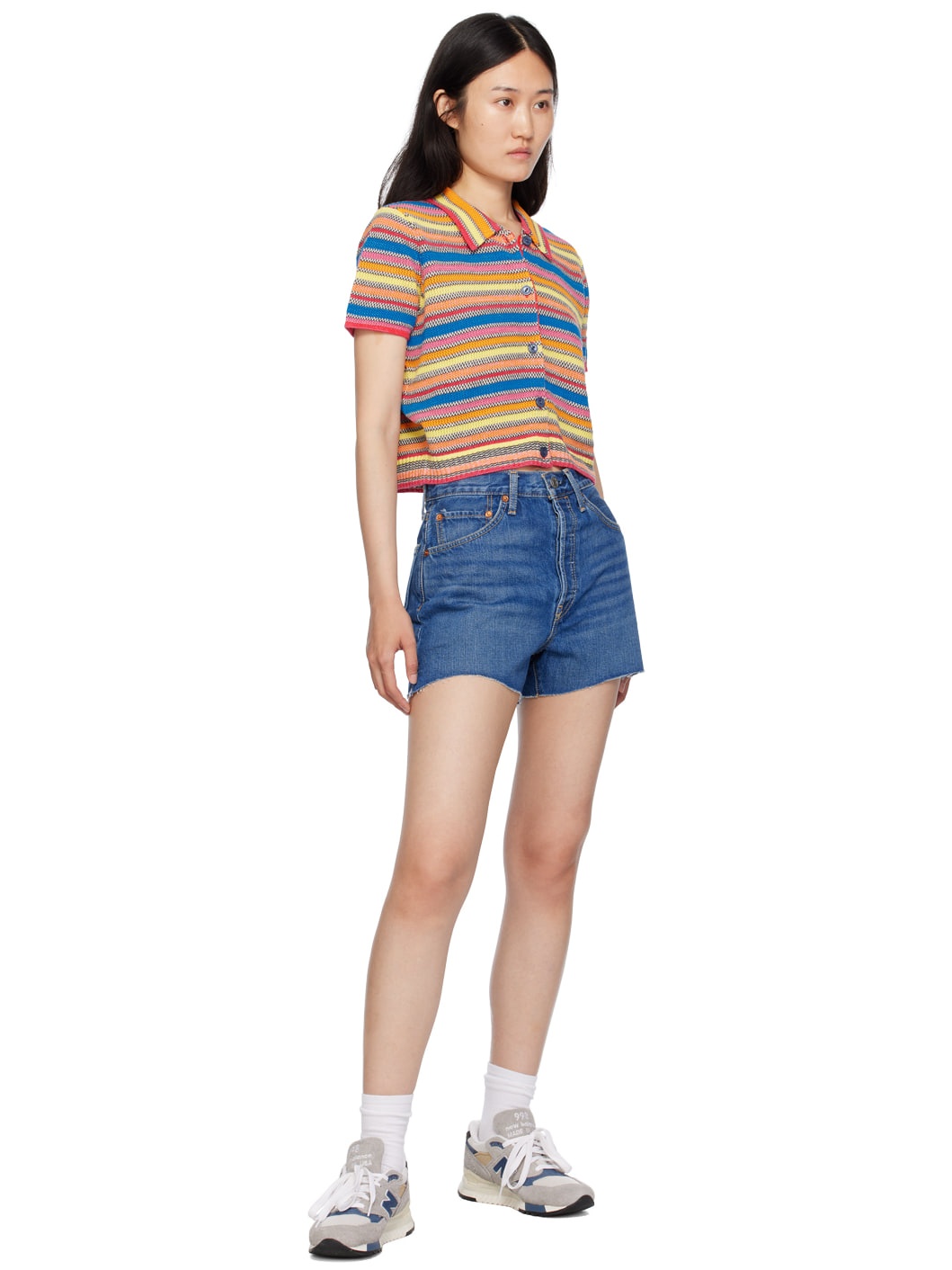 Blue 50s Denim Shorts - 4