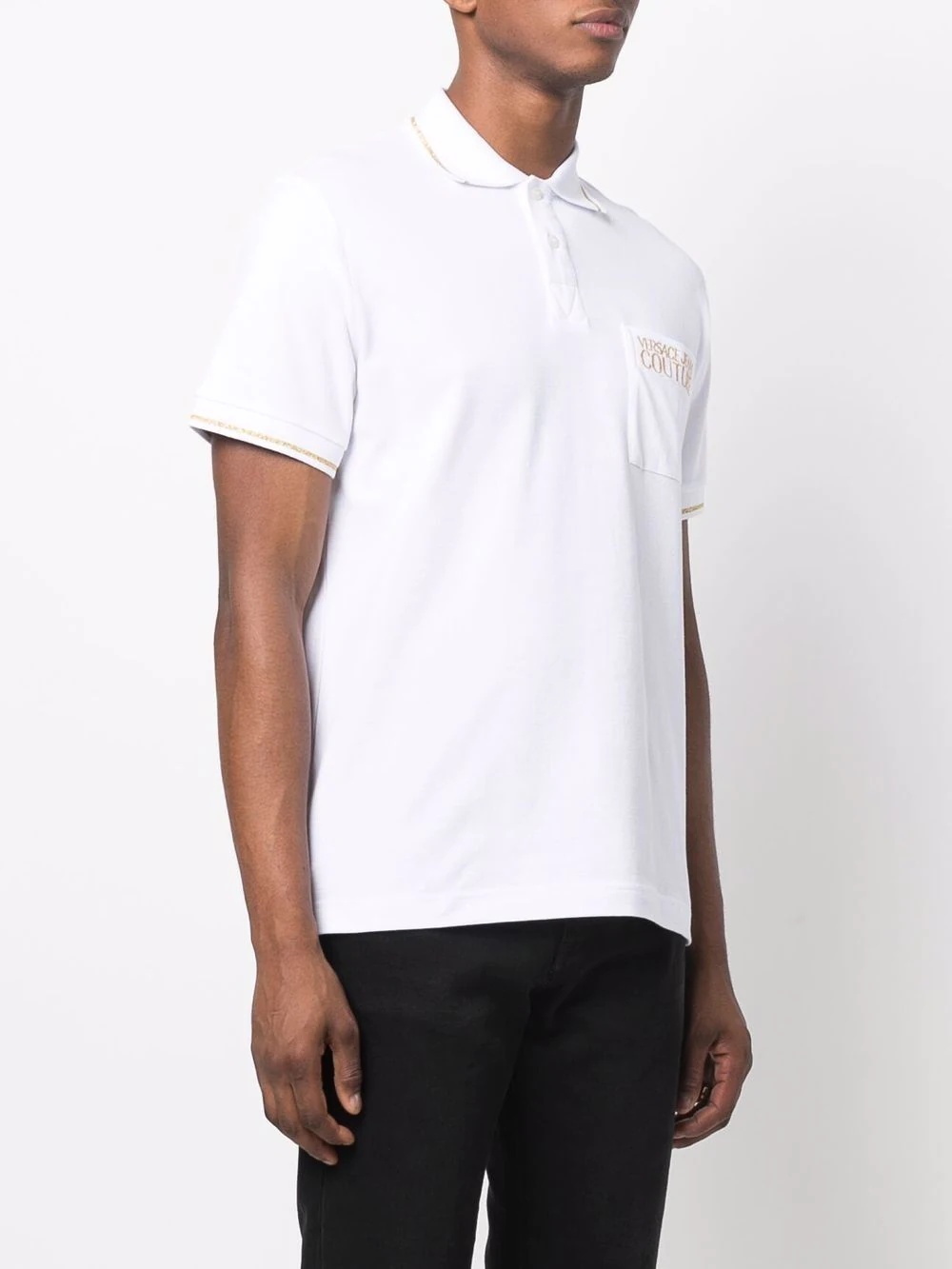 tipped short-sleeved polo shirt - 3