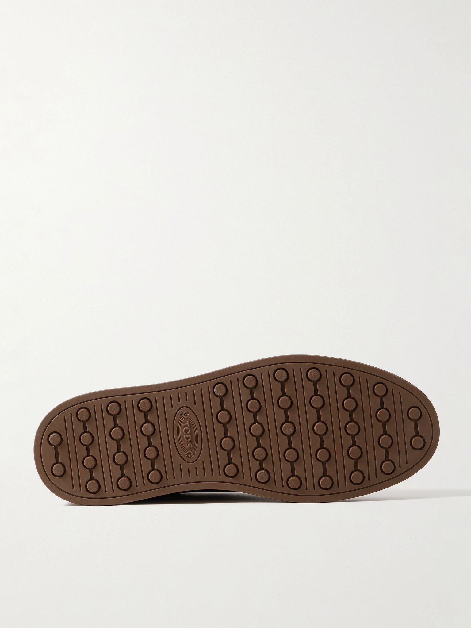Allacciata Cassetta Rubber-Trimmed Glossed-Leather Sneakers Brown - 3