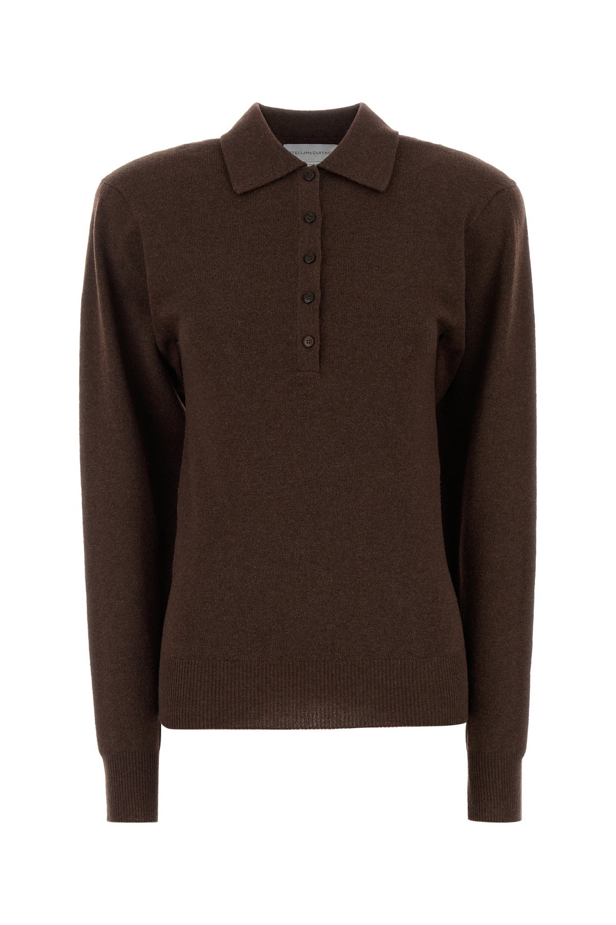 Brown cashmere blend polo shirt - 1