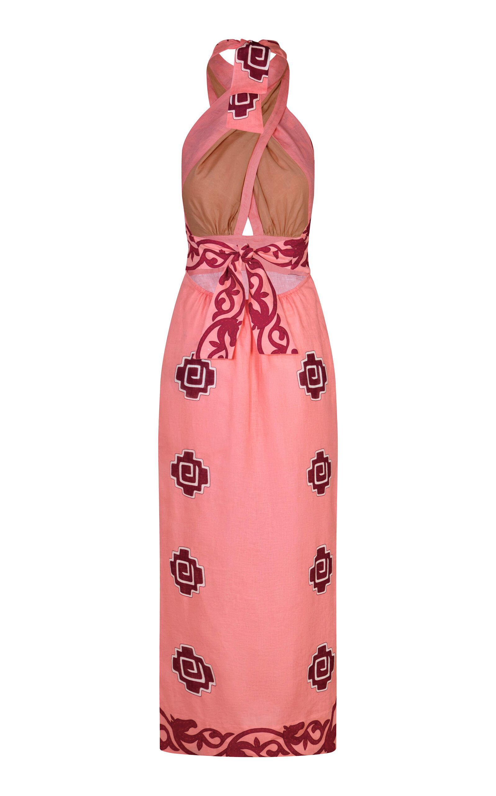 Energetic Patterns Linen Halter Midi Dress multi - 7