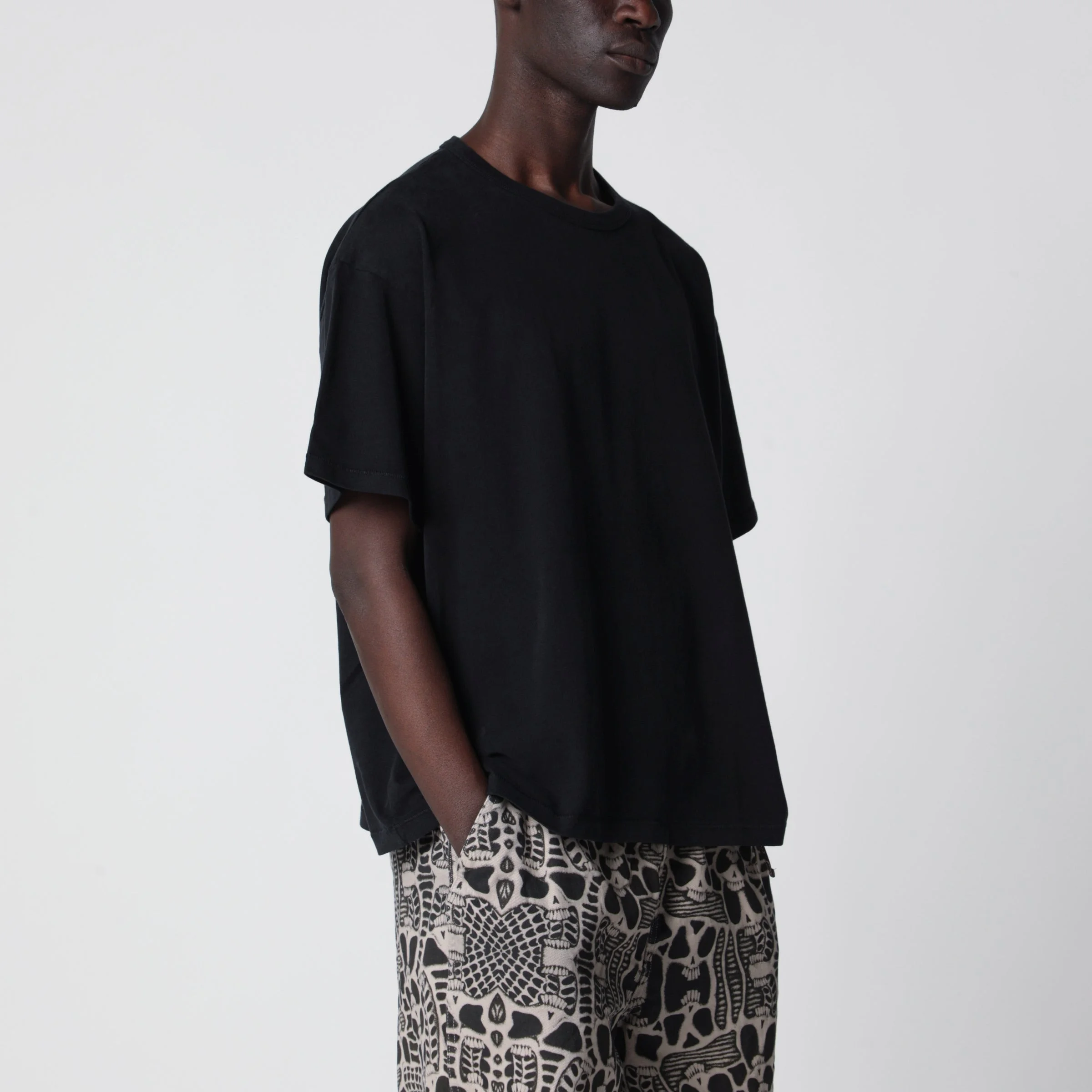 Black oversized cotton T-shirt - 1