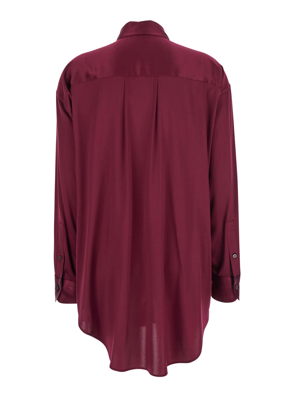 Tom Ford Women Bordeaux Shirt With Classic Collar In Silk Stretch Woman - 2
