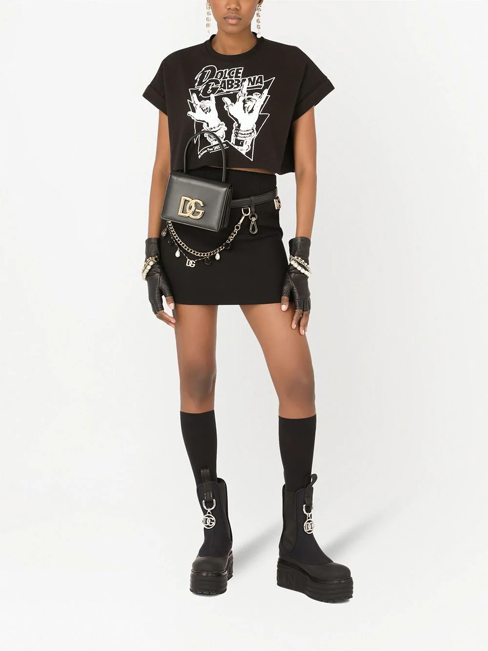 logo-plaque pencil mini skirt - 2