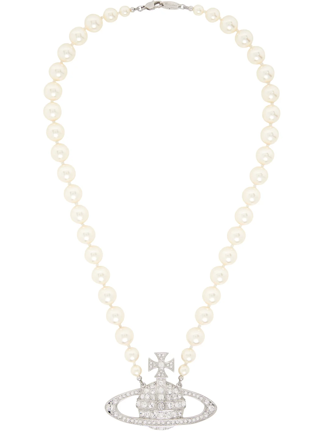 Bas Relief Faux-Pearl Necklace - 1