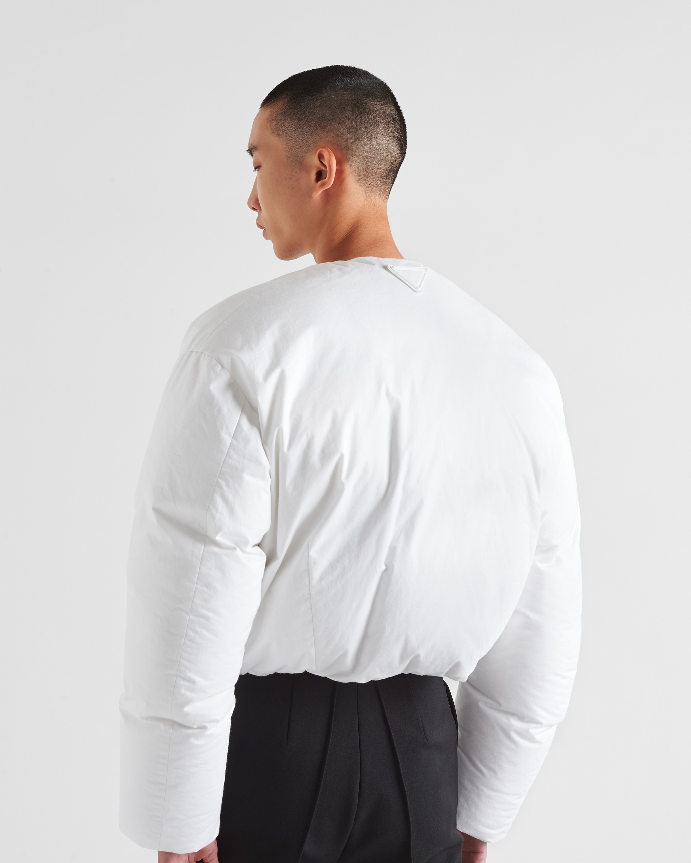 Cropped cotton down jacket - 4