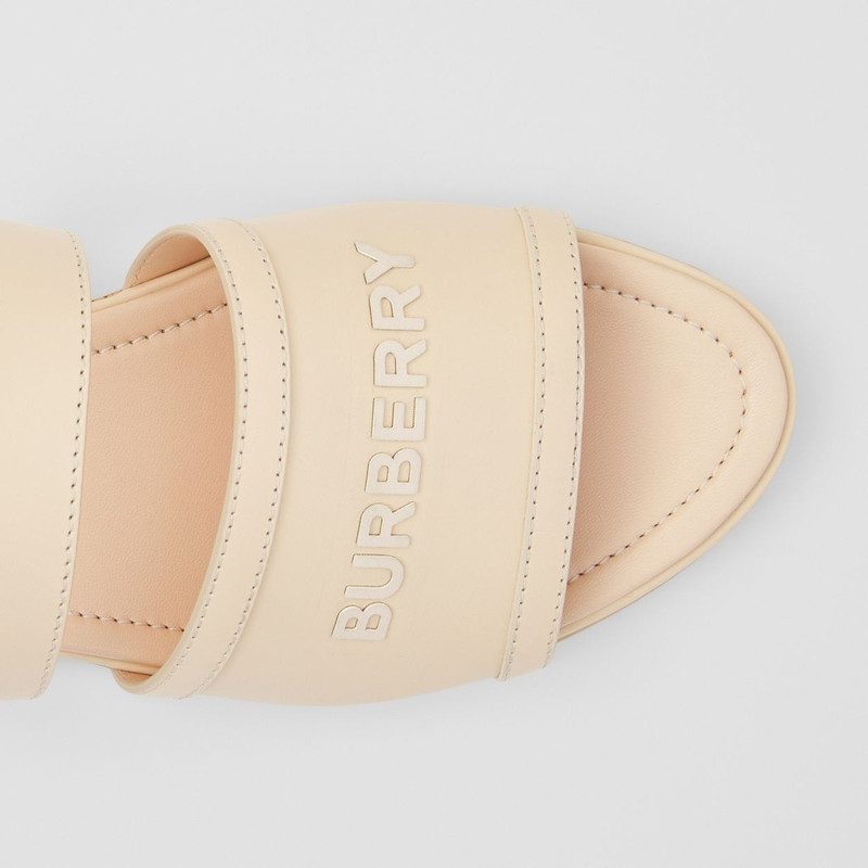 Burberry Logo Print Leather Sandals outlook