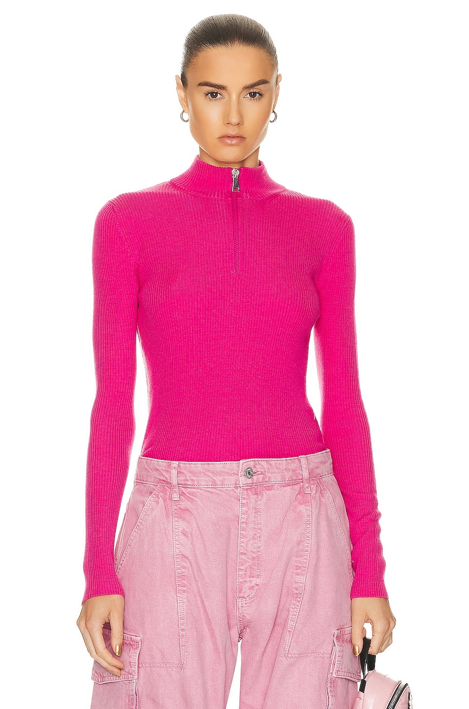 Zip Up Turtleneck Top - 1
