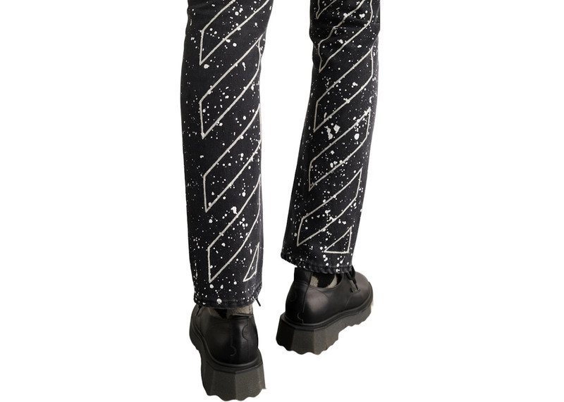 Off-White OFF-WHITE Diag Outl Paint Skinny Jeans Black/White outlook