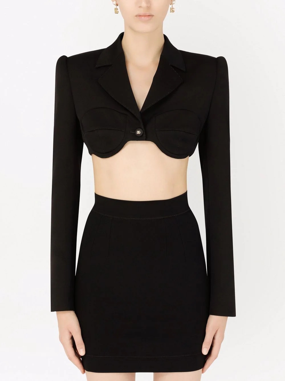 cropped virgin wool blazer - 3