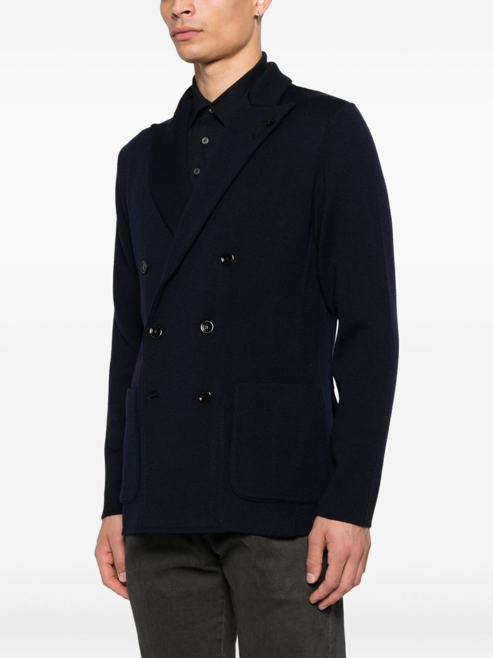 double-breasted patch-pocket jacket - 3
