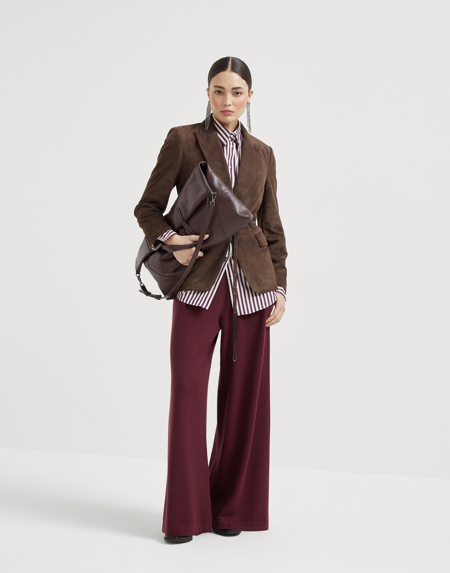 Virgin wool, cashmere and silk knit trousers - 4