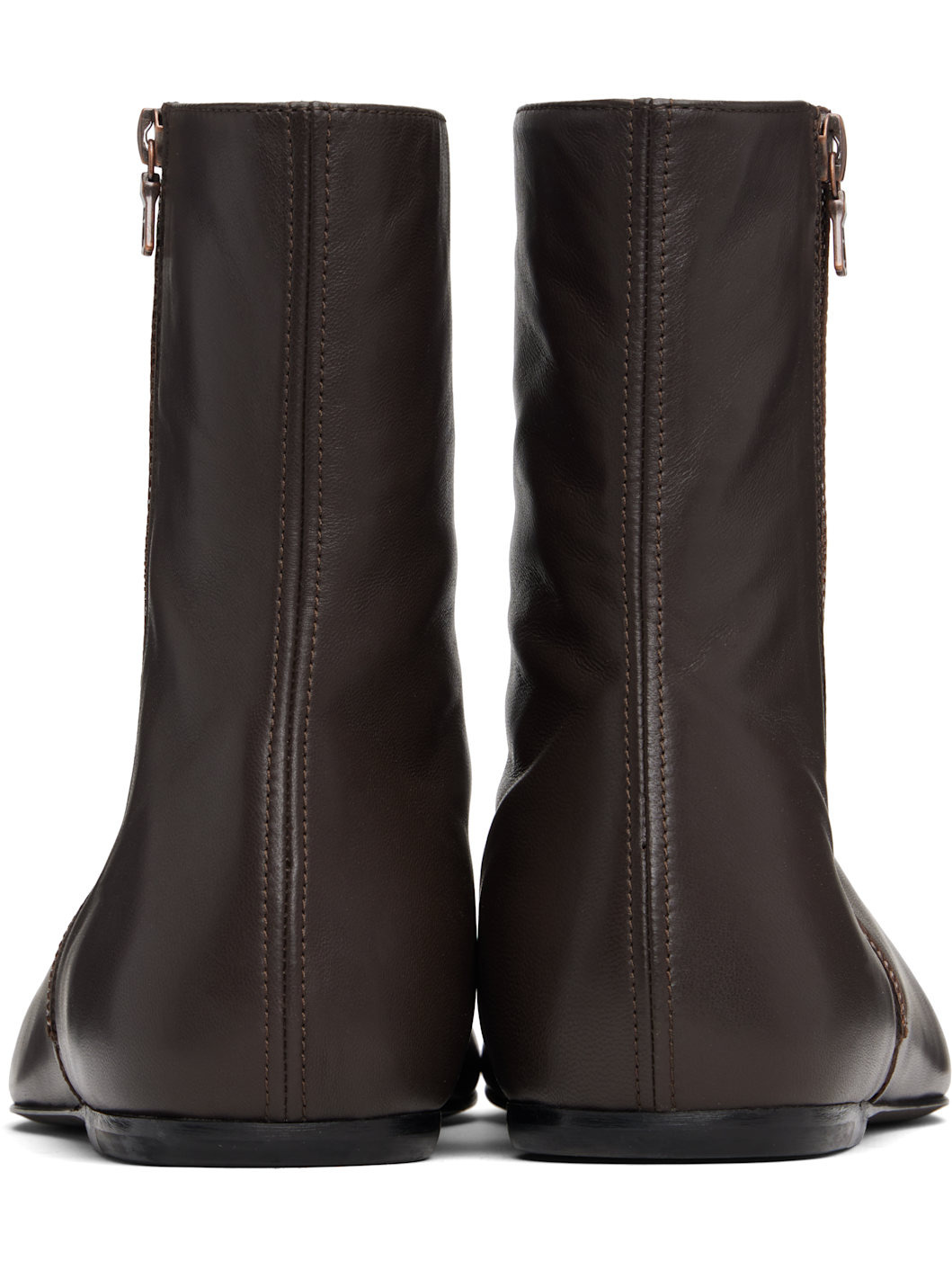 Brown Leather Sock Boots - 2