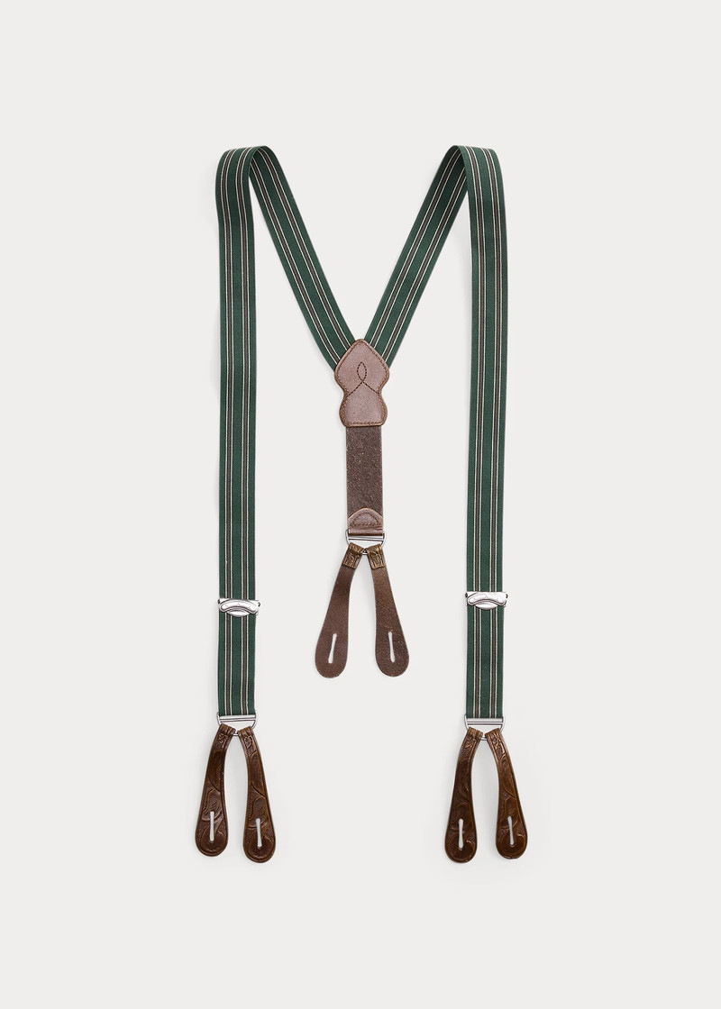 RRL by Ralph Lauren Hand-Tooled Leather Braces outlook