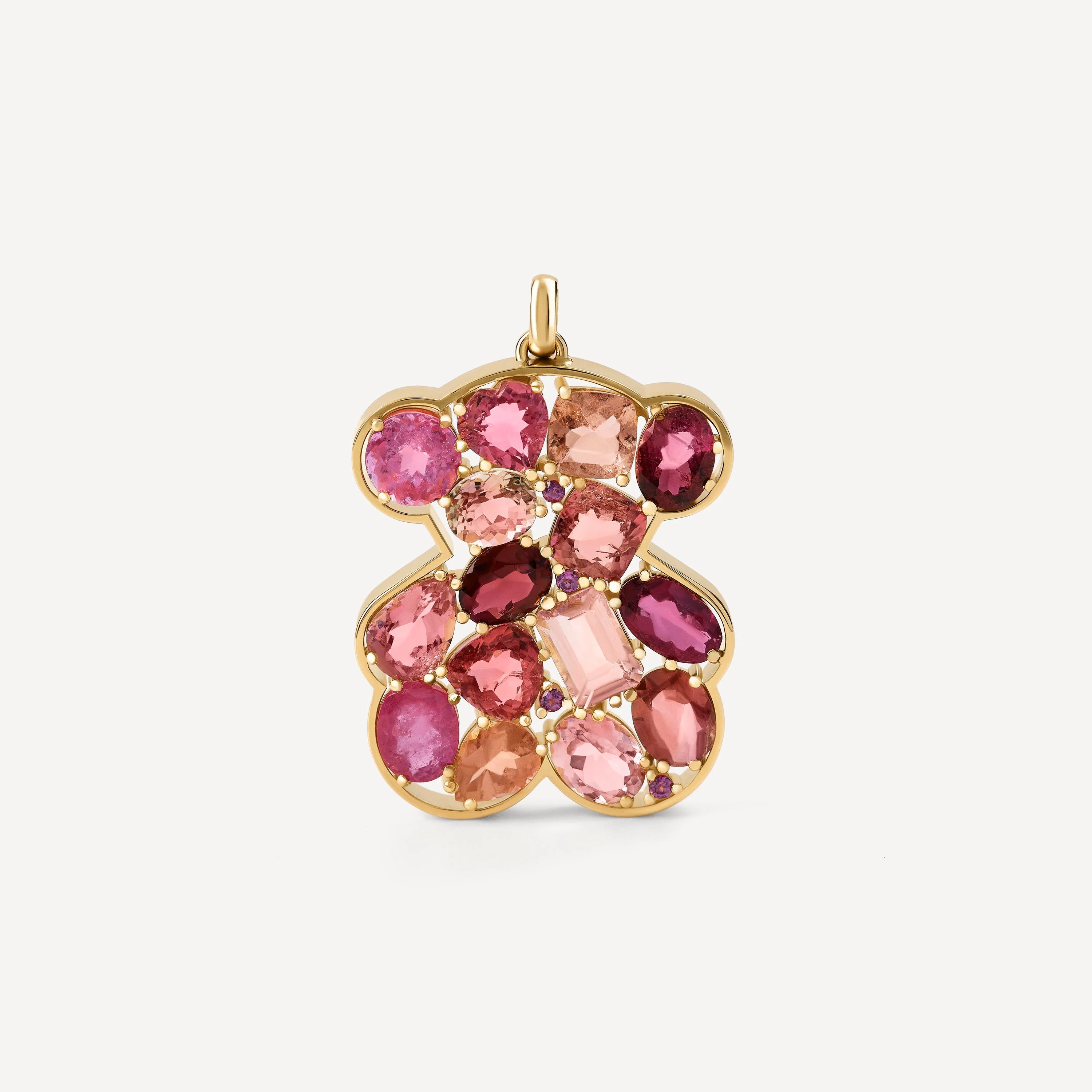 Gold bear Pendant with tourmaline and rhodolite TOUS ATELIER - 1