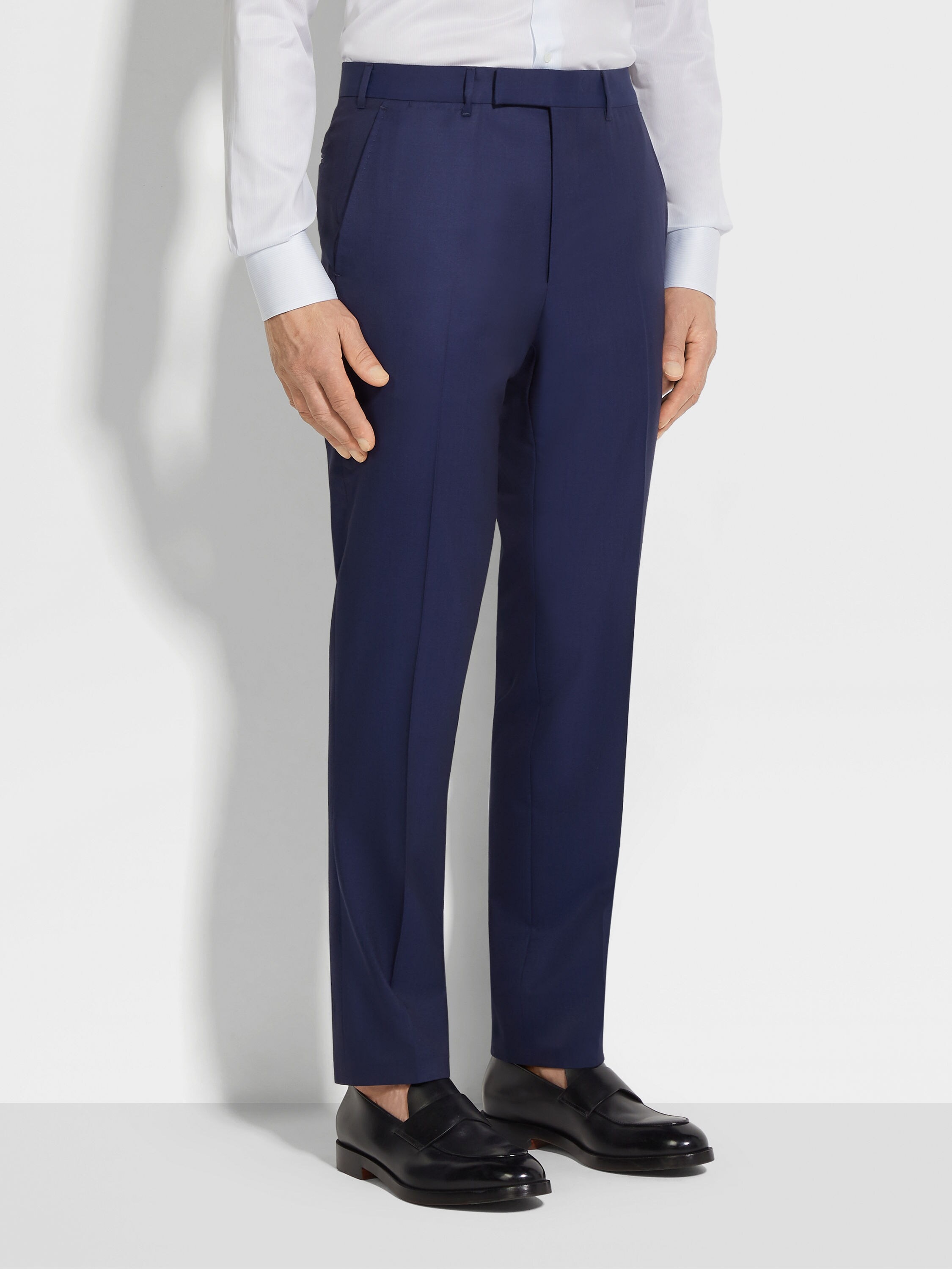 BLUE CENTOVENTIMILA WOOL PANTS - 4