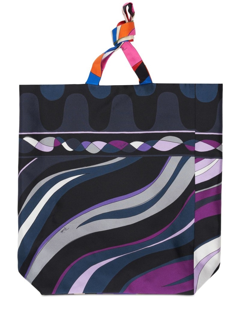 Gallery reversible silk tote bag - 4