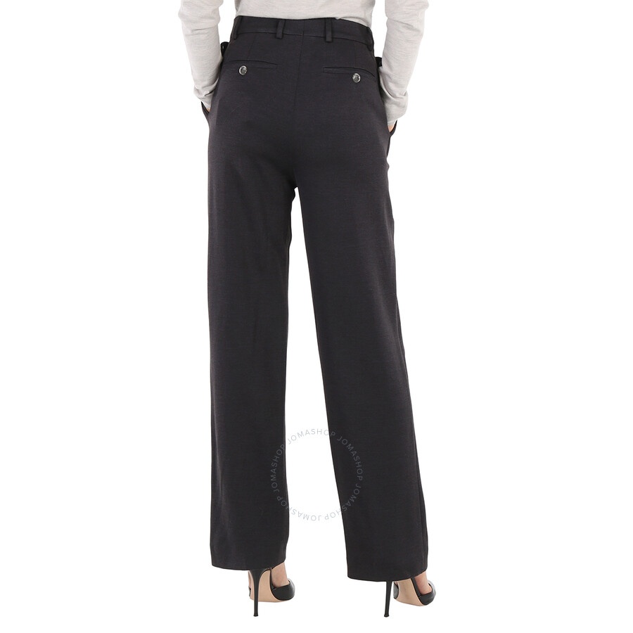 Burberry Ladies Charcoal Grey Straight Cashmere Trousers - 6