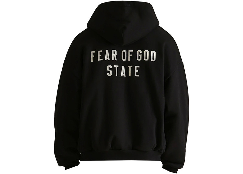 ESSENTIALS Fear of God Essentials Heavy Fleece Full Zip Hoodie Black outlook