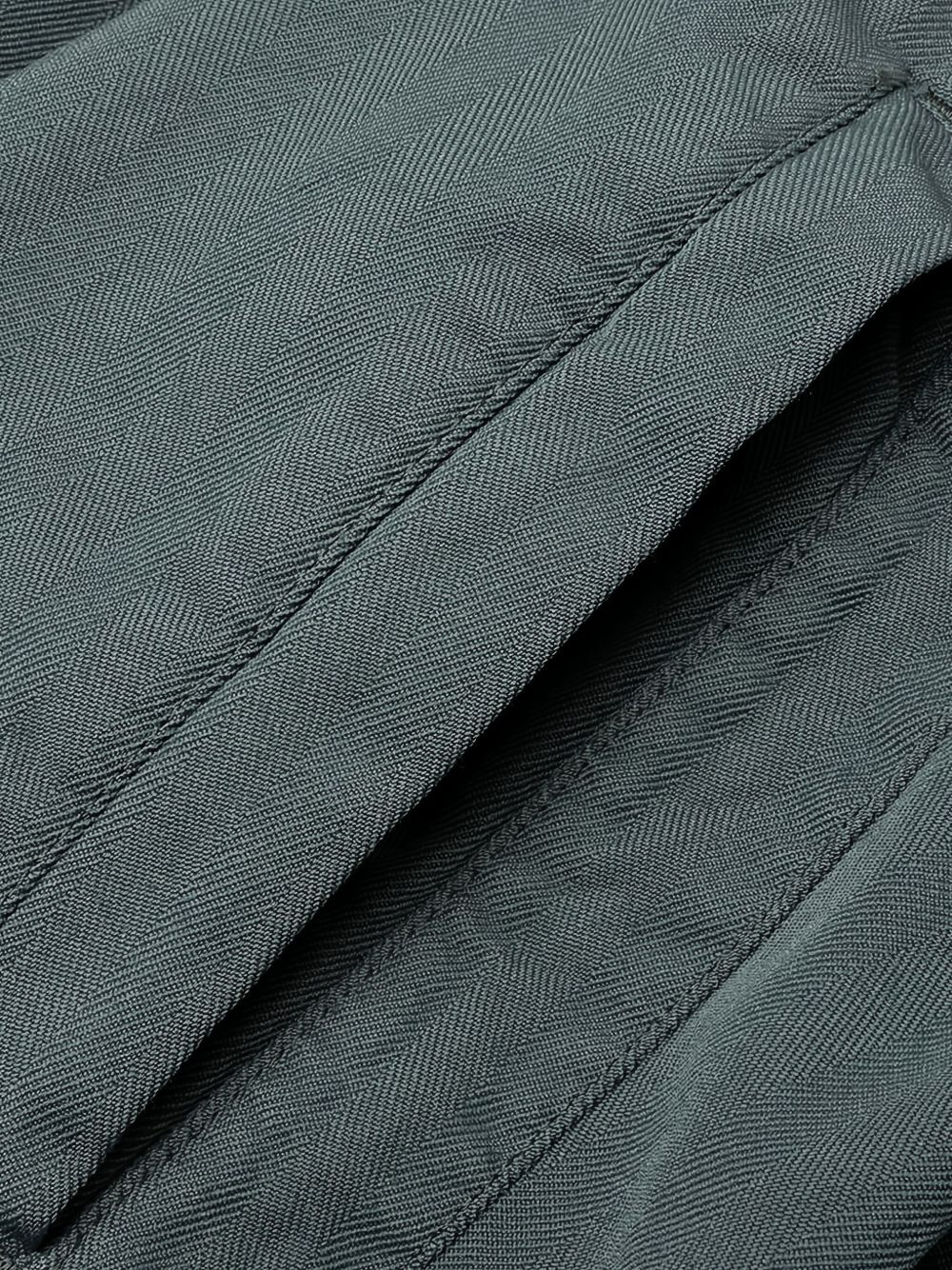 elasticated-waist herringbone straight trousers - 3