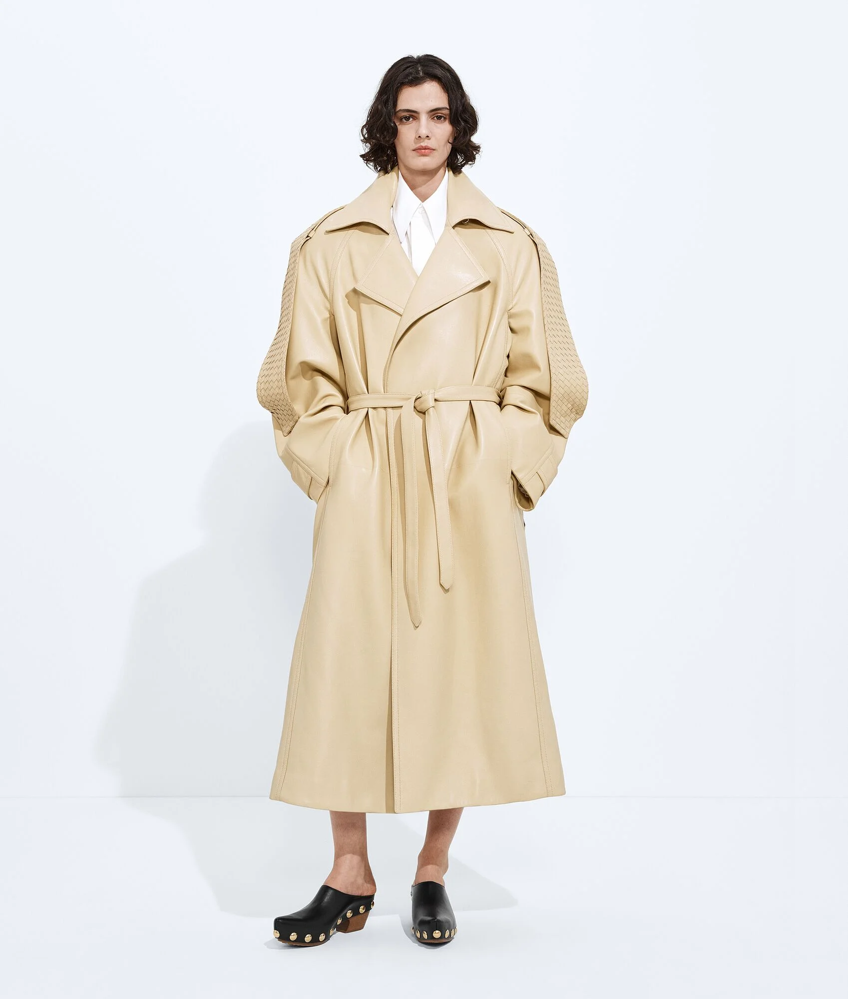 Semi Shiny Leather Trench - 1