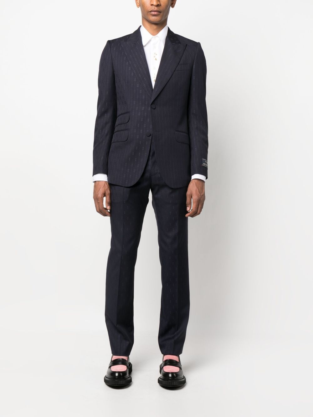 GG monogram single-breasted suit - 2
