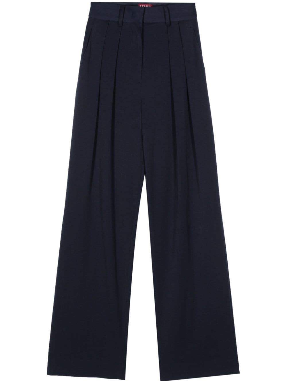 wide-leg pleated trousers - 1