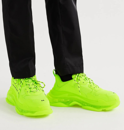 BALENCIAGA Triple S Mesh and Faux Leather Sneakers outlook